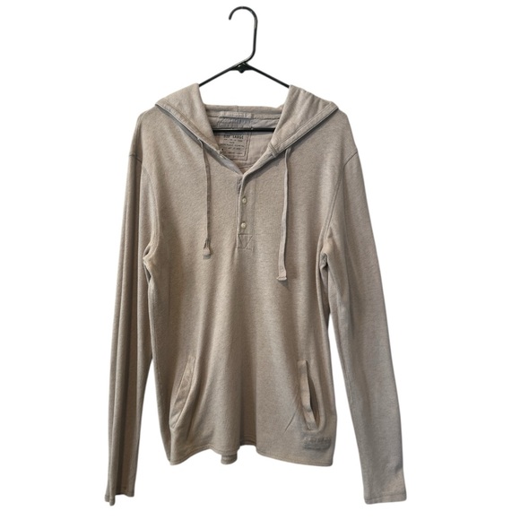 AllSaints Spitalfields men’s lightweight henley hoodie size large - Picture 1 of 4